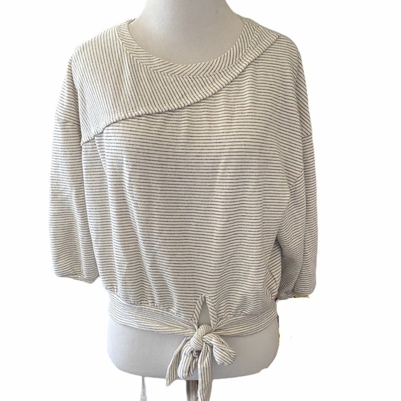 Anthropologie postage Small Striped Crop Shirt - Picture 1 of 6